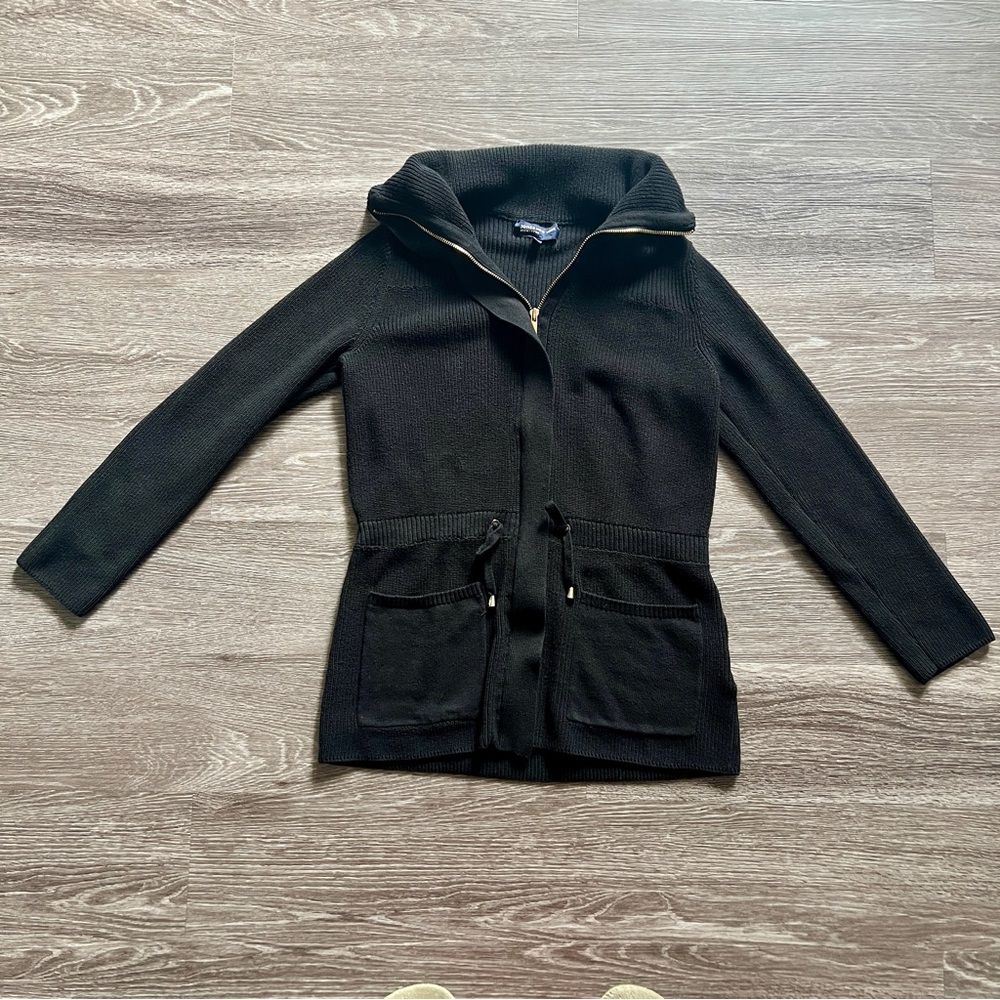 Jones New York Black sweater gold zipper